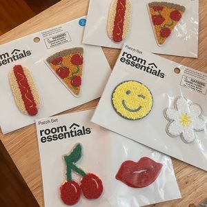 Room Essentials Red and Yellow Art Patches Drawing Illustrations